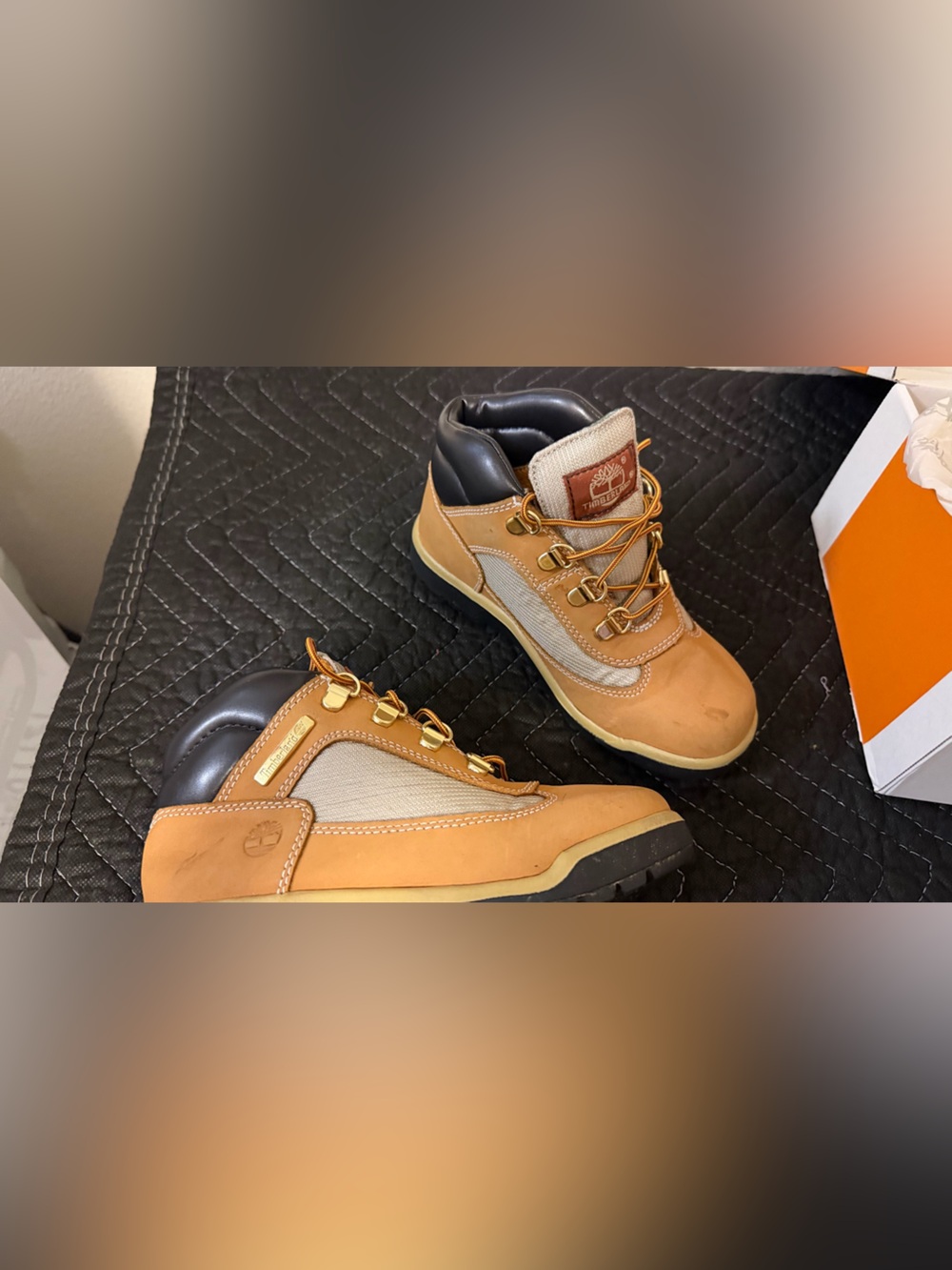 Timberland Wheat and Black Leather Outdoor Boots